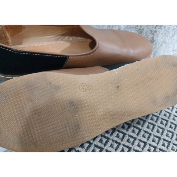 Charix Women's Camel Slip On Shoe EUR 39 US 8.5 Handcrafted Leather Flat - Picture 6 of 8